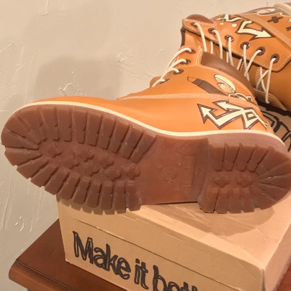 Timberland Custom Cartoon Boondocks Mens 7 Boots - Picture 4 of 7